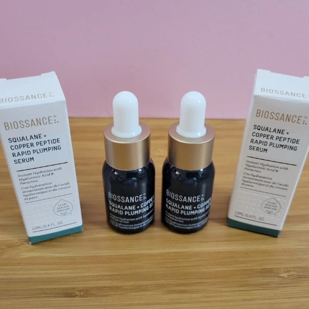 NIB x2 Biossance Squalane + Hyaluronic Acid Copper Peptide Rapid Plumping Serum - Picture 6 of 14